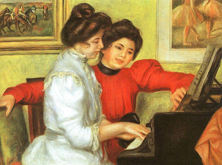 Pierre Renoir Yvonne and Christine Lerolle Playing the Piano France oil painting art